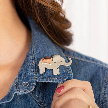 Proud Elephant Mixed Metal Pin