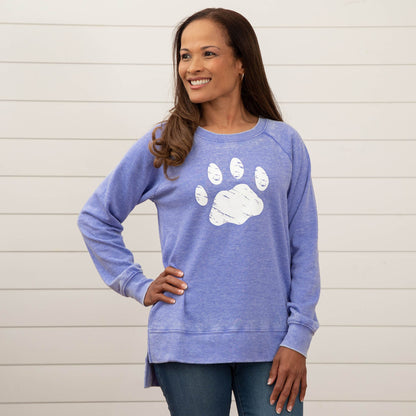 High-Low Paw Print Sweatshirt