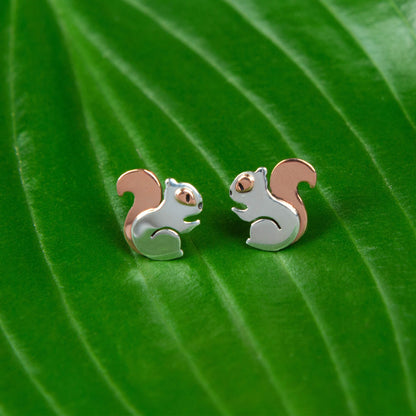 Squirrel Mixed Metal Earrings