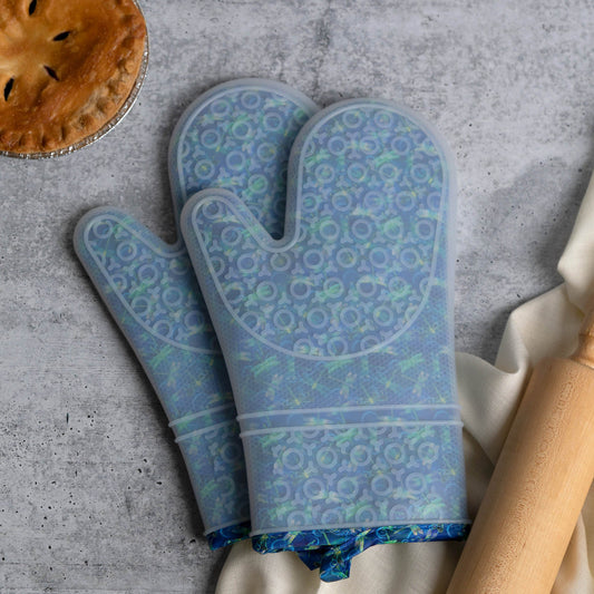 Dragonfly Garden Silicone Oven Mitt Set