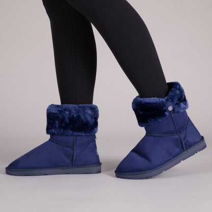 Plush Paw Print Slip-On Ankle Boots