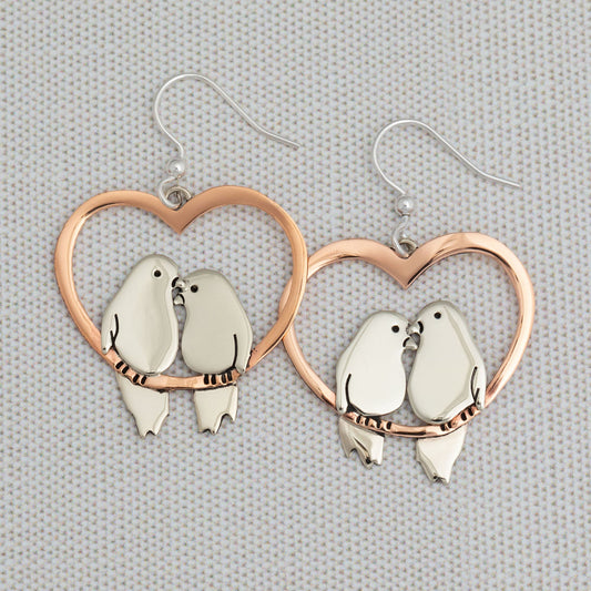 Lovebirds Mixed Metal Earrings