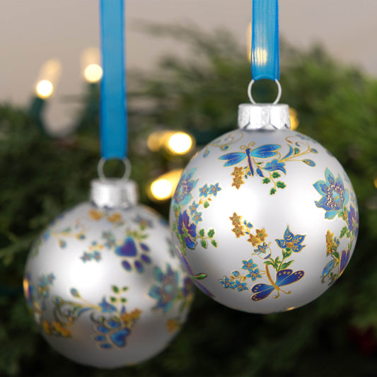 Hues of Blues Glass Ornament