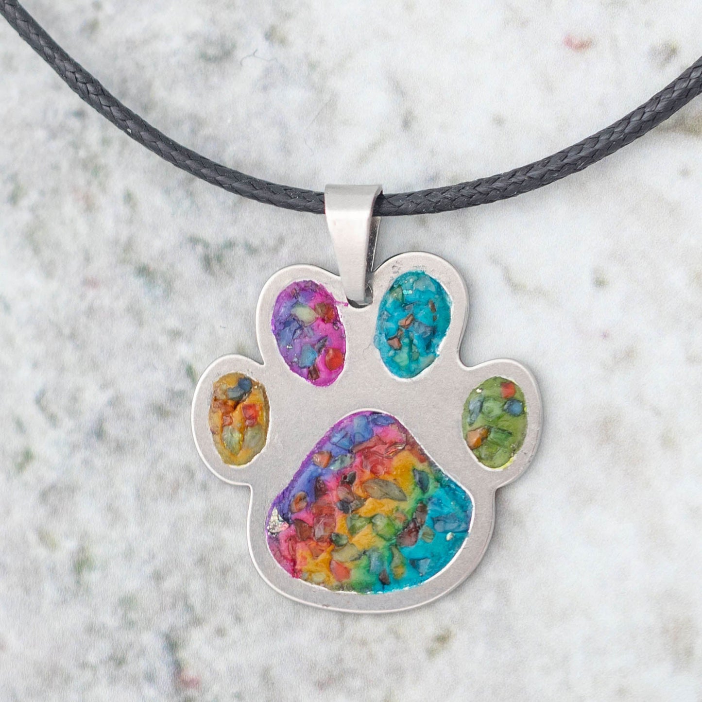 Paw Print Gemstone Array Necklace