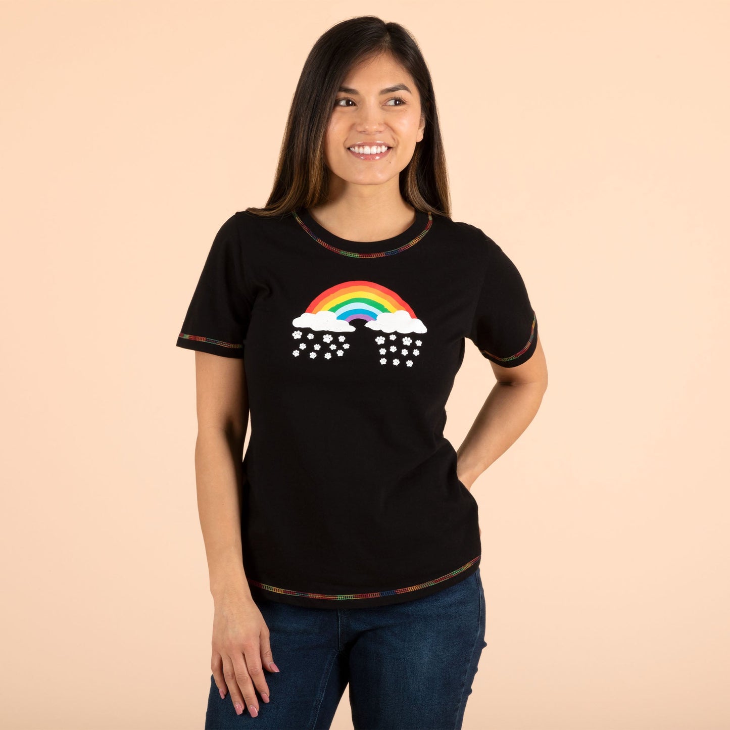 Paw Print Rainbow Short Sleeve T-Shirt