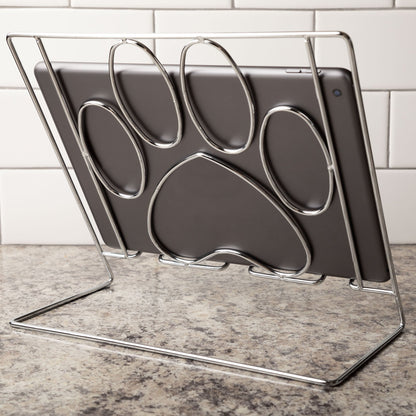 Paw Print Metal Recipe & Tablet Holder