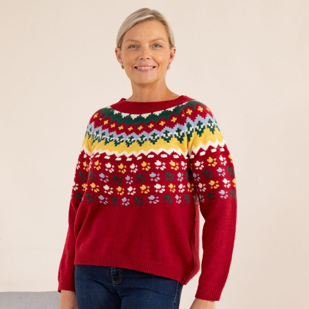 Nordic Paw Print Knitted Sweater