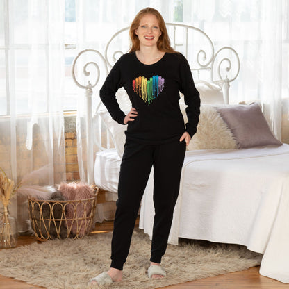 Rainbow Painted Paws Thermal Pajama Set