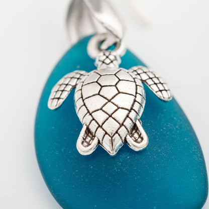 Sea Turtle Sea Glass Earrings