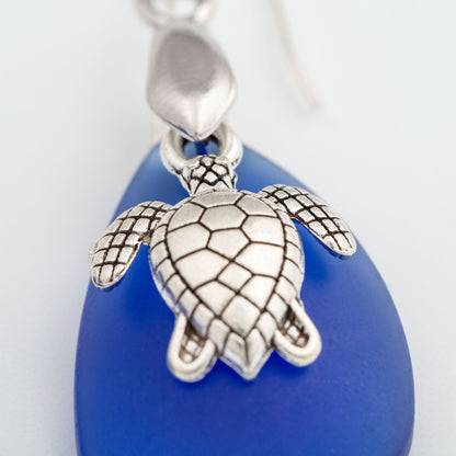 Sea Turtle Sea Glass Earrings