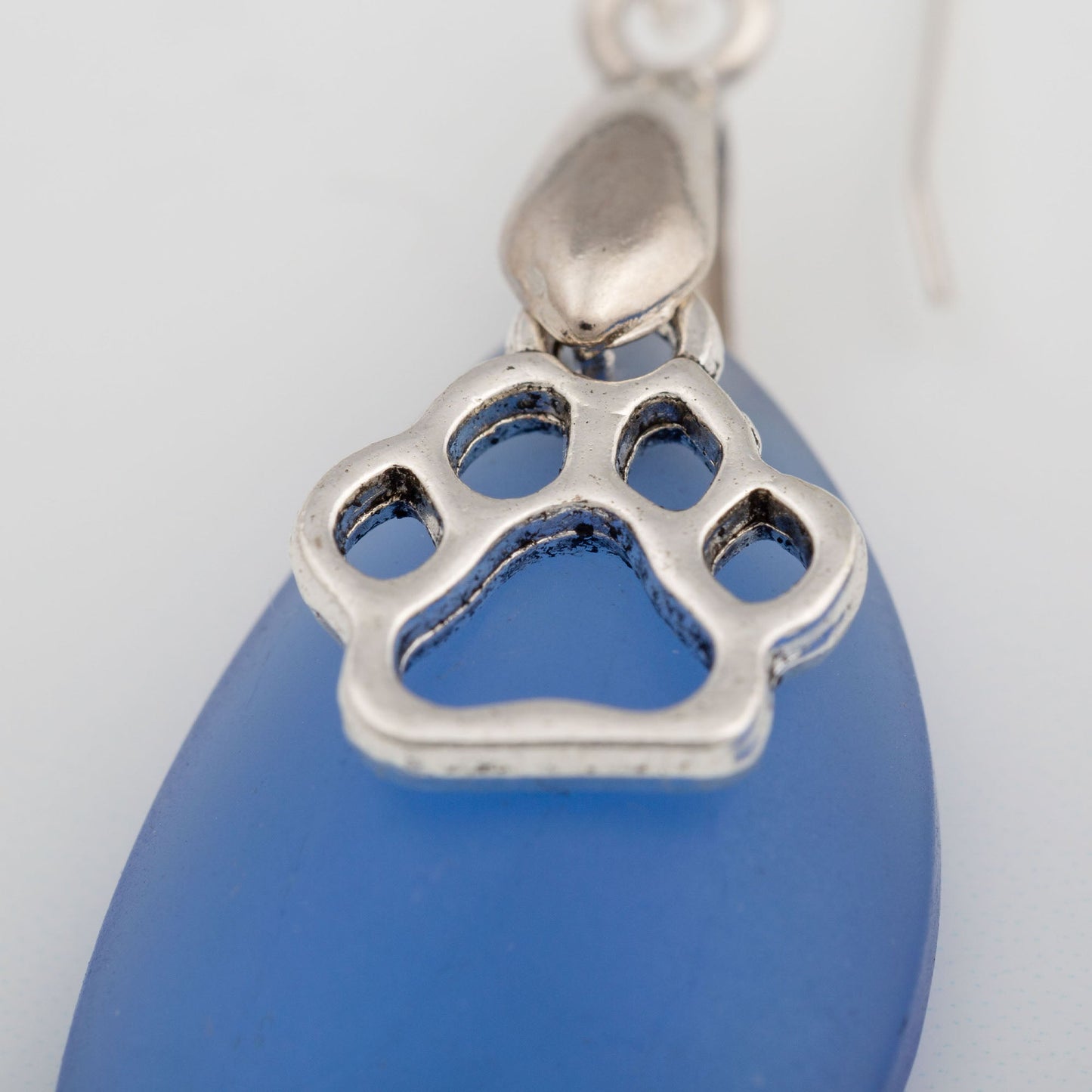 Paw Print Sea Glass Earrings