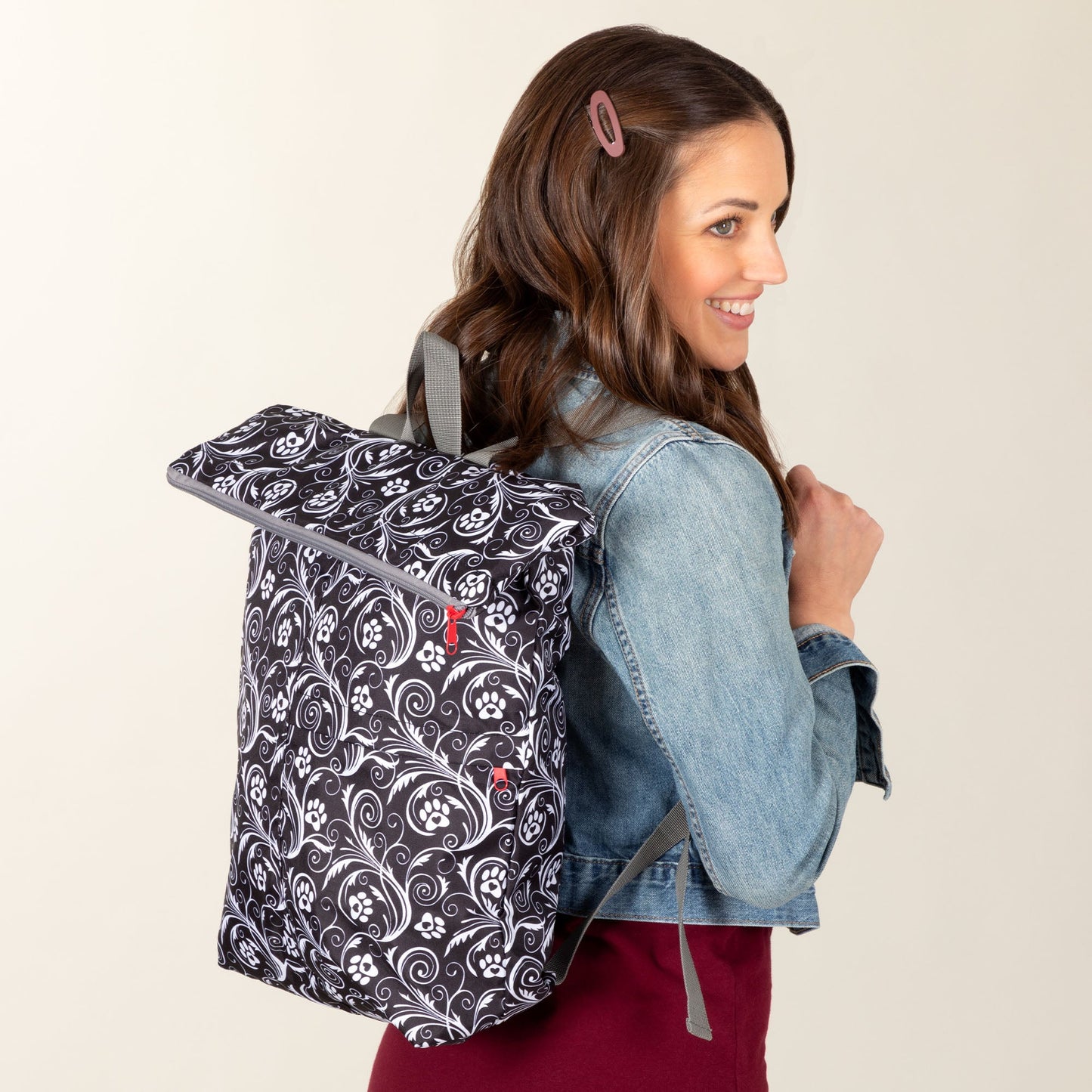 Paw Print Packable Backpack