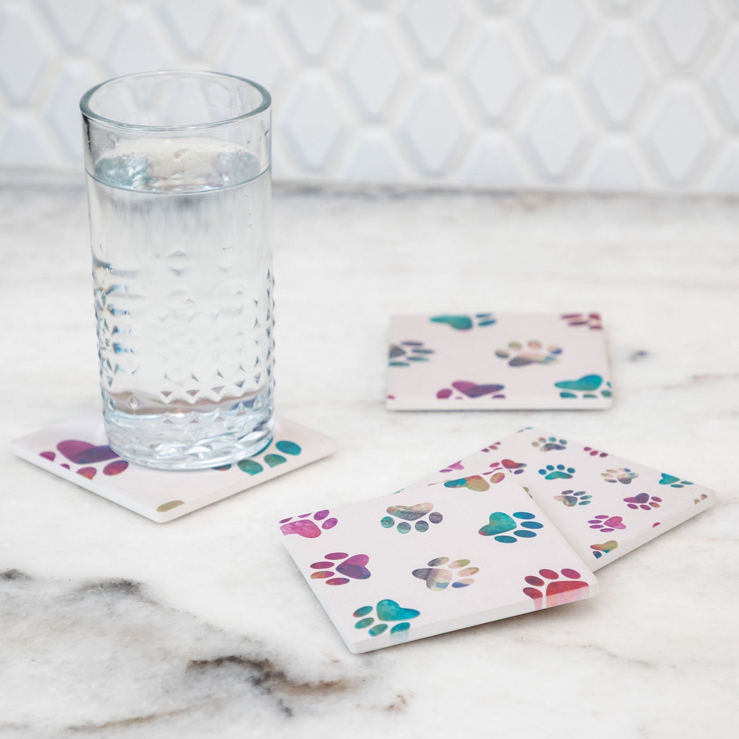 Paw Print Coaster - Set of 4