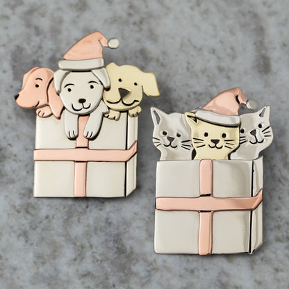 Holiday Gift Pet Lover Mixed Metal Pin