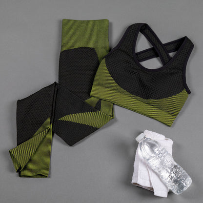 Textured Leggings & Sports Bra Activewear Set