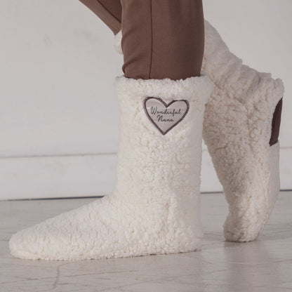 Sweet Sentiments Sherpa Fleece Slipper Socks