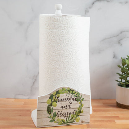 Thankful and Blessed Paper Towel Holder