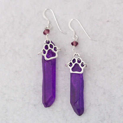 Promo - PROMO - Purple Paw Quartz Earrings