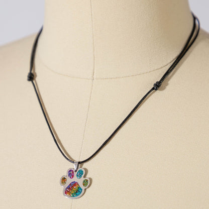 Paw Print Gemstone Array Necklace