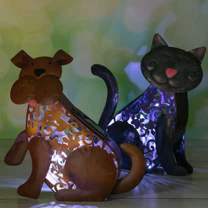 Pet Metal Solar Light Statue