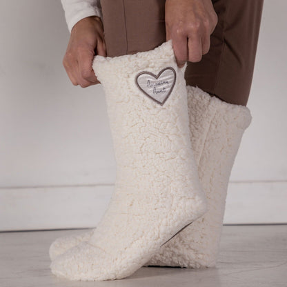 Sweet Sentiments Sherpa Fleece Slipper Socks