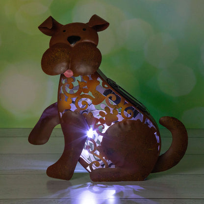 Pet Metal Solar Light Statue