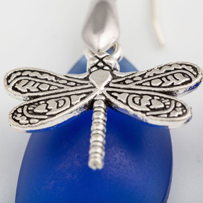 Dragonfly Sea Glass Earrings