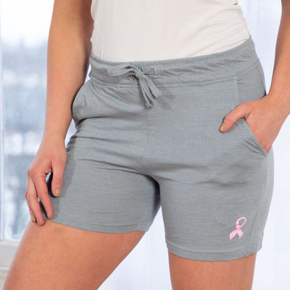 Women's Pink Ribbon Drawstring Shorts