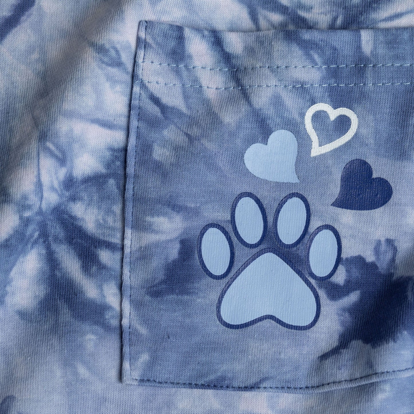 Paw Print Tie-Dye T-Shirt Dress