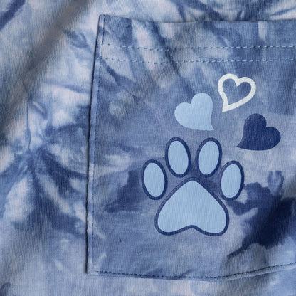 Paw Print Tie-Dye T-Shirt Dress