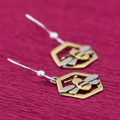 Honey Bee Mixed Metal Earrings