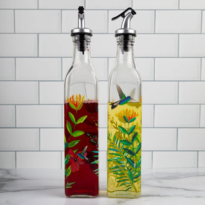 Floral Hummingbird Oil & Vinegar Set