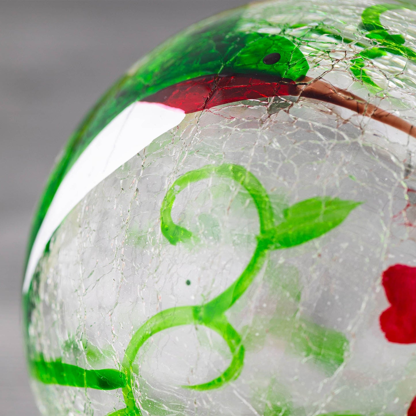 Hand-Painted Glass Hummingbird Feeder