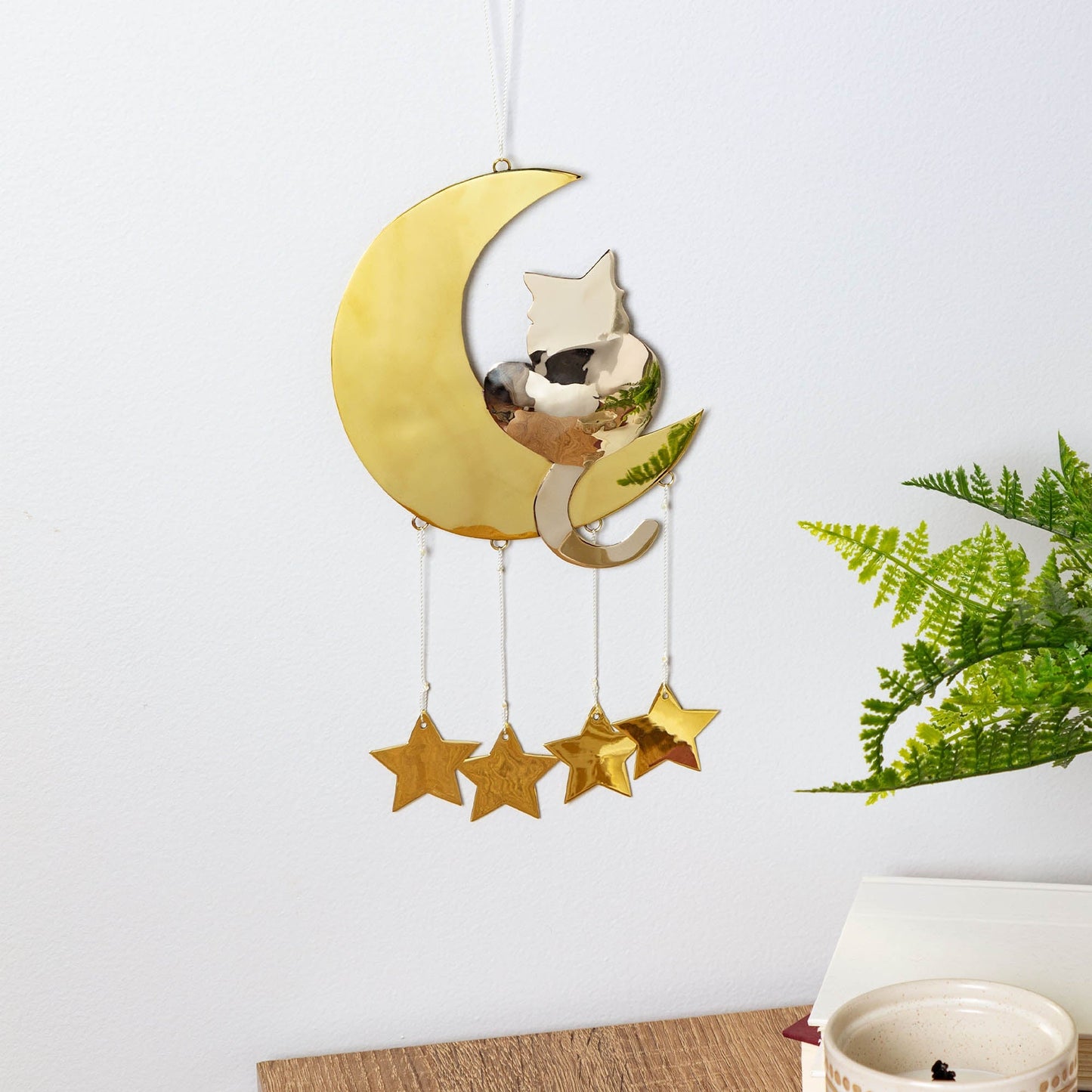 Moonlight Cat Mixed Metal Chime