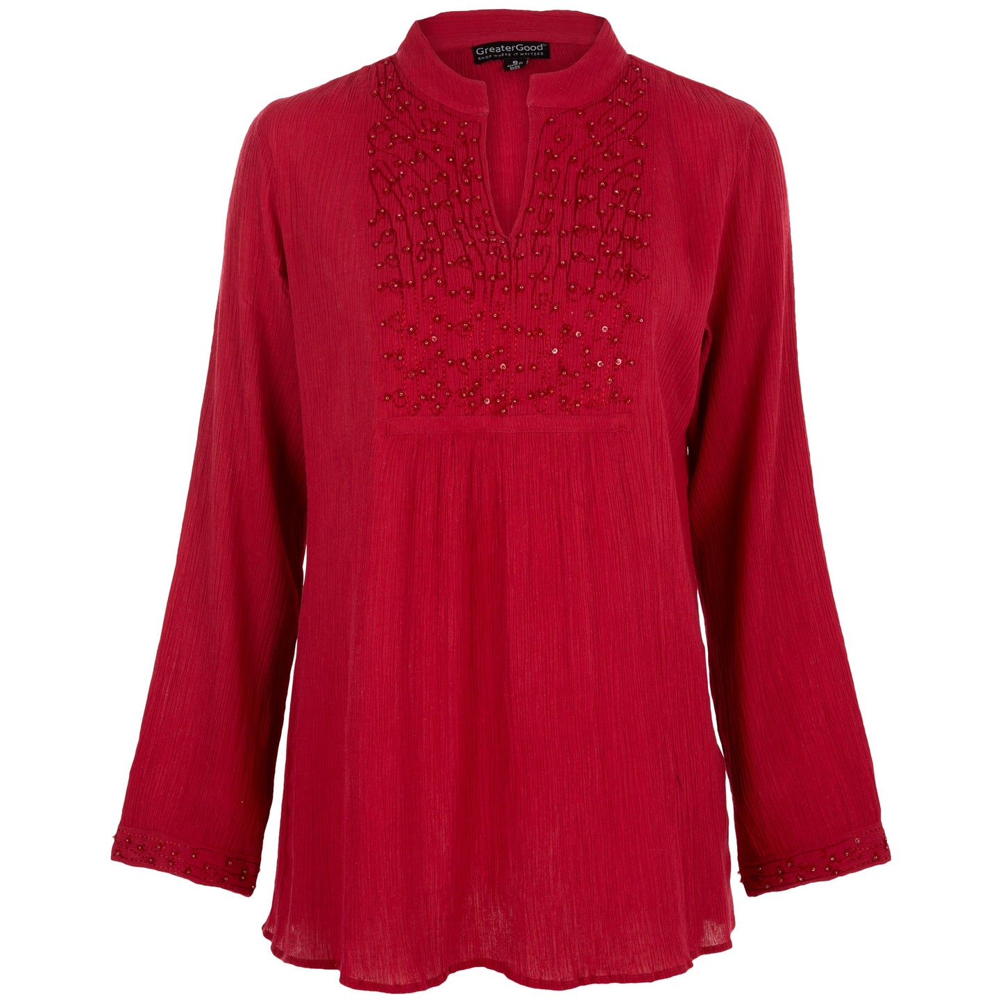 Gemstone Colors Hand-Beaded Tuxedo Tunic