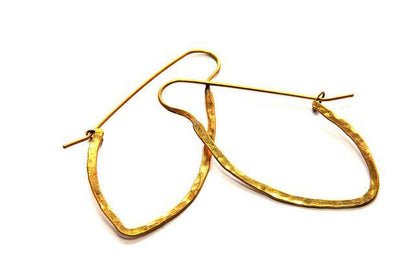 Small Arrow Hoop Brass Earrings