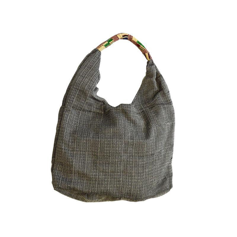 Black and White Woven Hobo