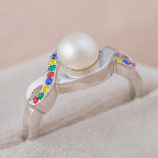 Infinite Hope&trade; Sterling & Pearl Autism Awareness Ring