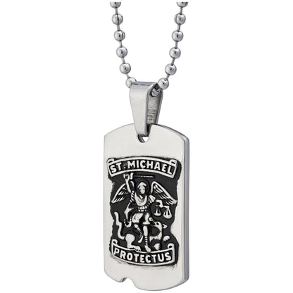 St. Michael Military Dog Tag Necklace