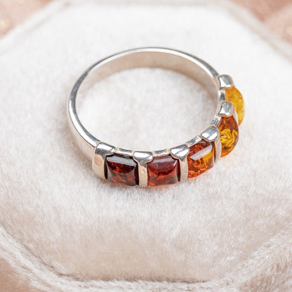 Amber Ombre & Sterling Ring