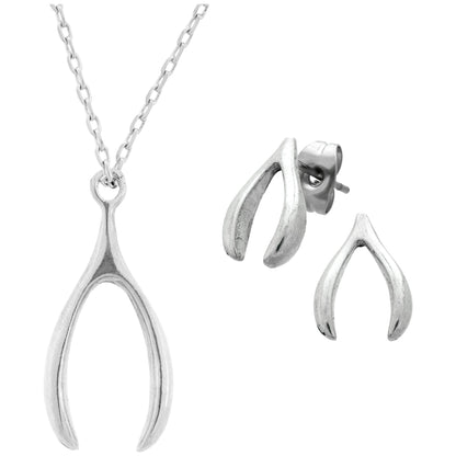 Lucky Wishbone Pewter Jewelry!