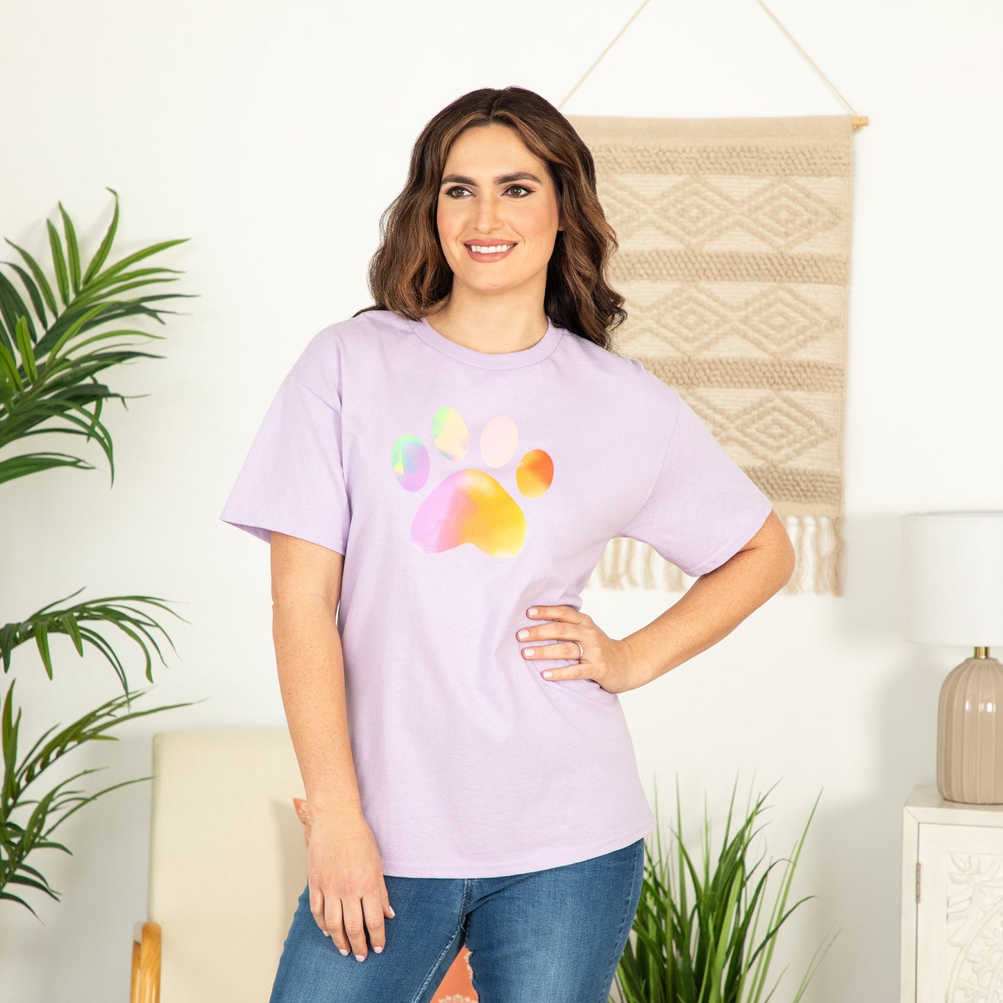 Rainbow Watercolor Paw T-Shirt