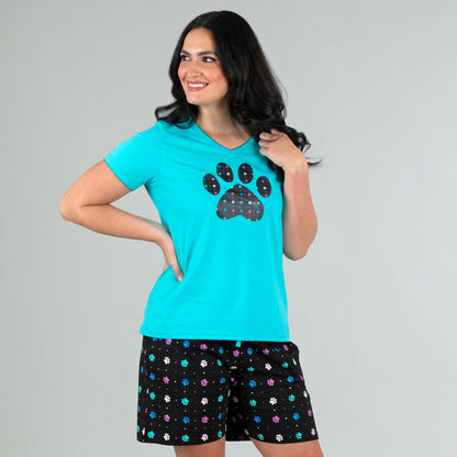 Polka Dot Paws Pajama Shorts Set