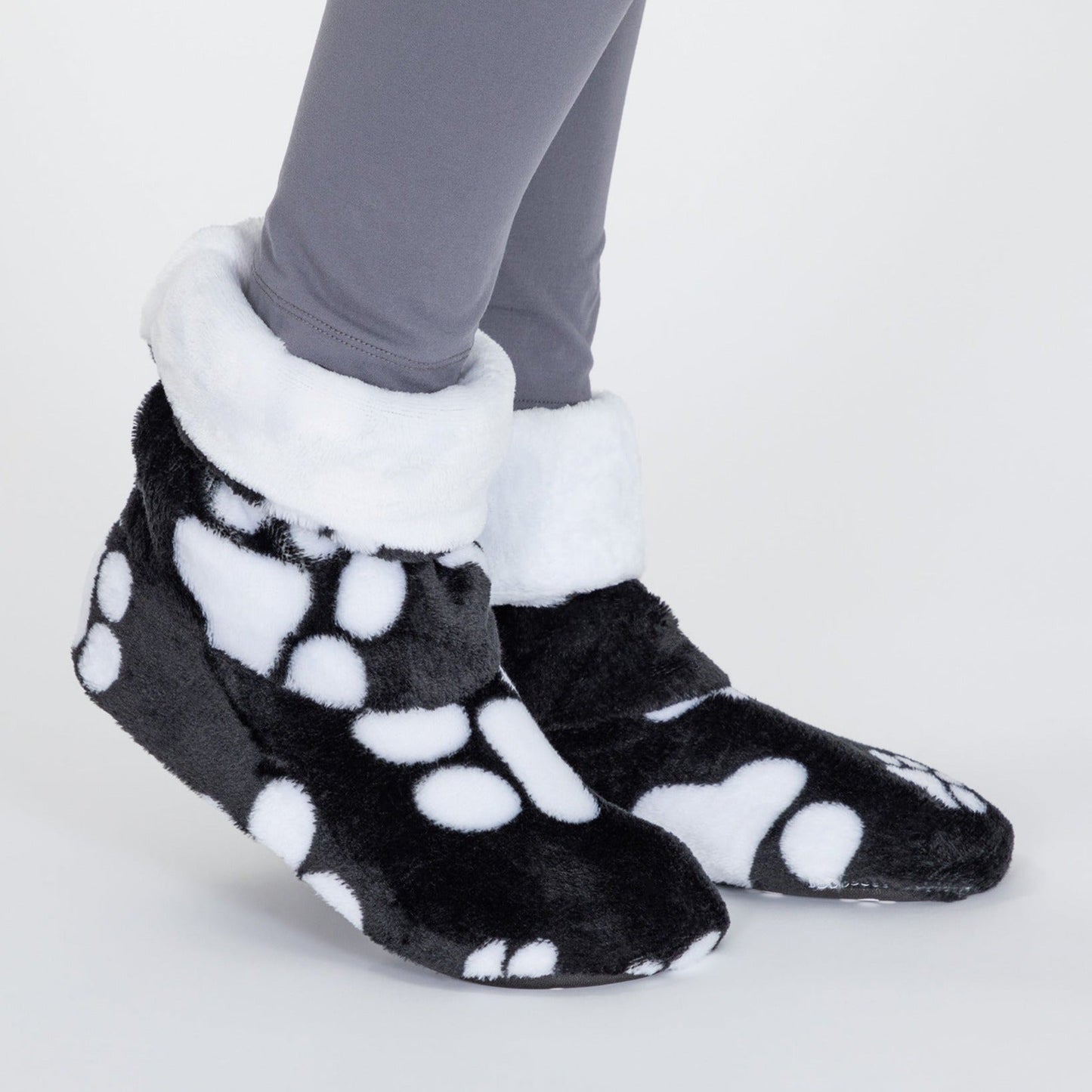 Super Cozy&trade; Paw Print Fleece Slipper Booties