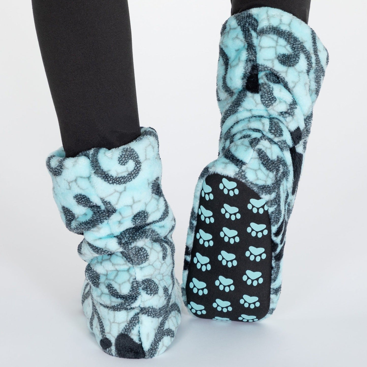 Super Cozy&trade; Paw Print Fleece Slipper Booties