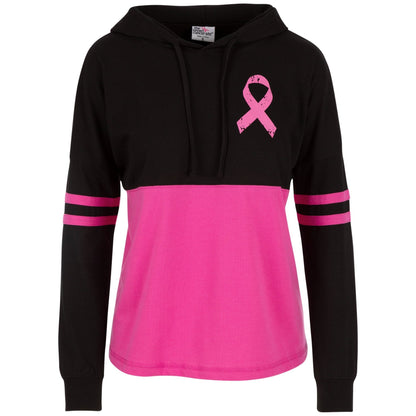 Believe Pink Ribbon Two-Toned Hooded Tee