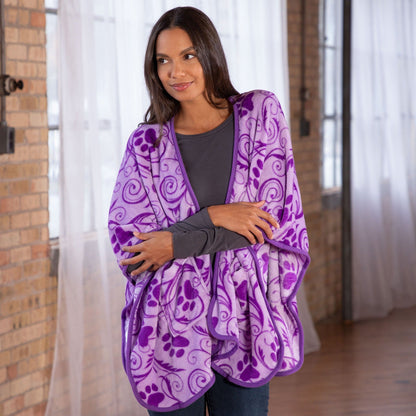 Super Cozy&trade; Paw Print Pocket Shawl