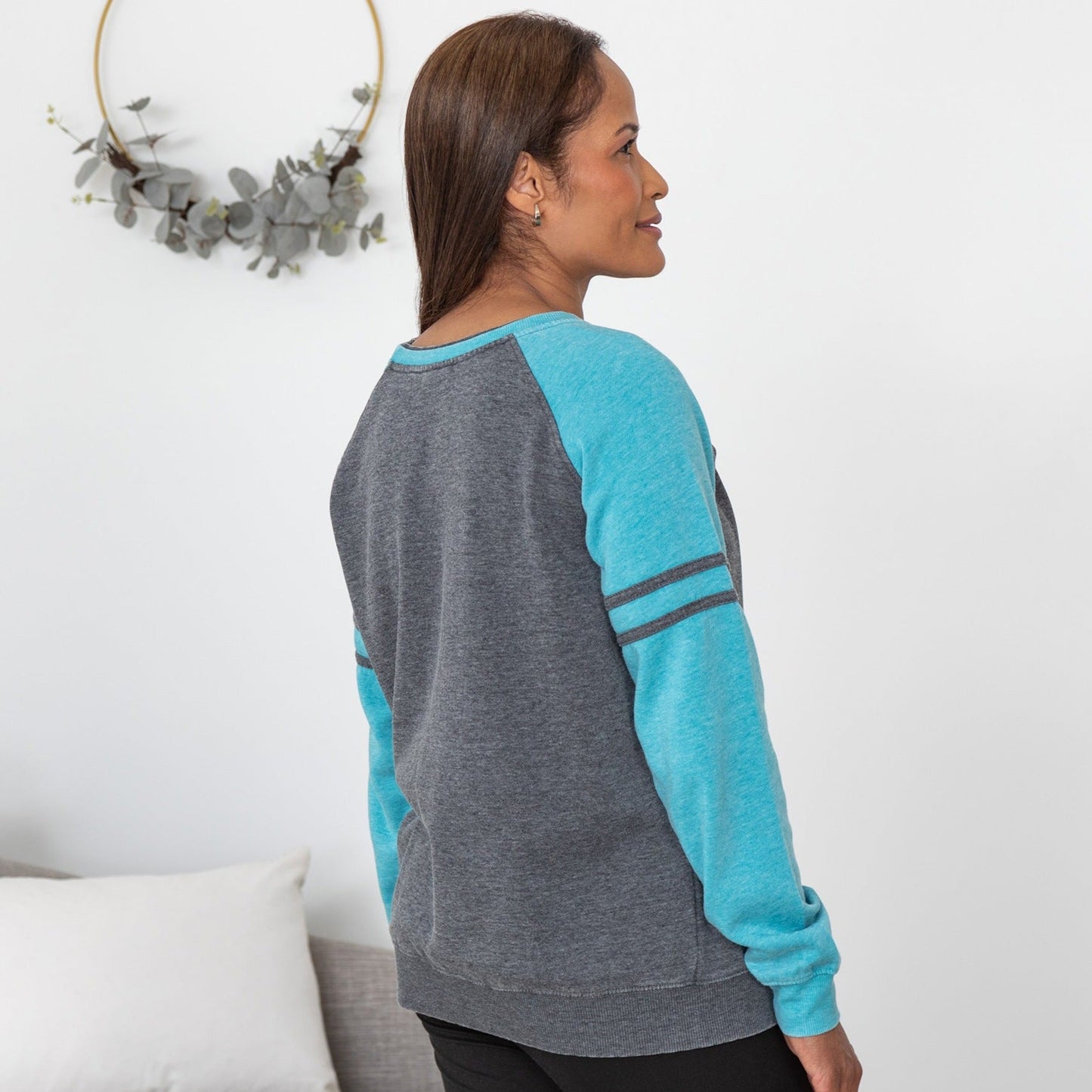 Paw Stripe Burnout Crewneck Sweatshirt