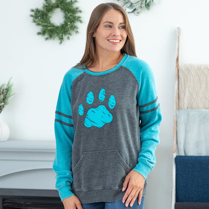 Paw Stripe Burnout Crewneck Sweatshirt