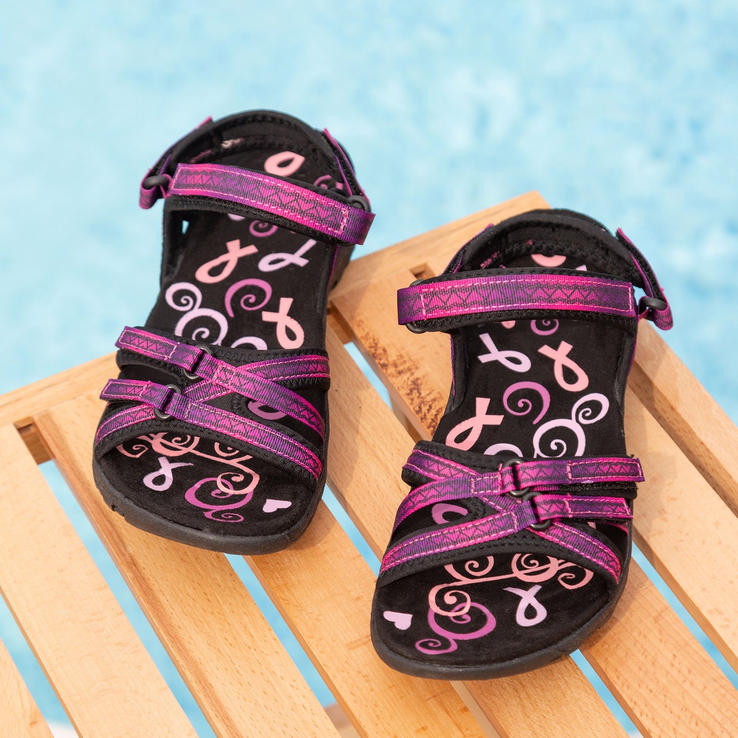 Ultralite&trade; Pink Ribbon Strappy Sport Sandals